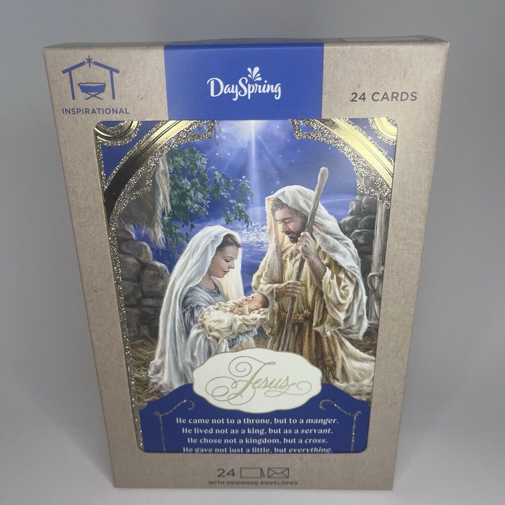 Christmas Nativity Manger Baby Jesus Cards, Christianity 24 Cards W/ Envelopes
